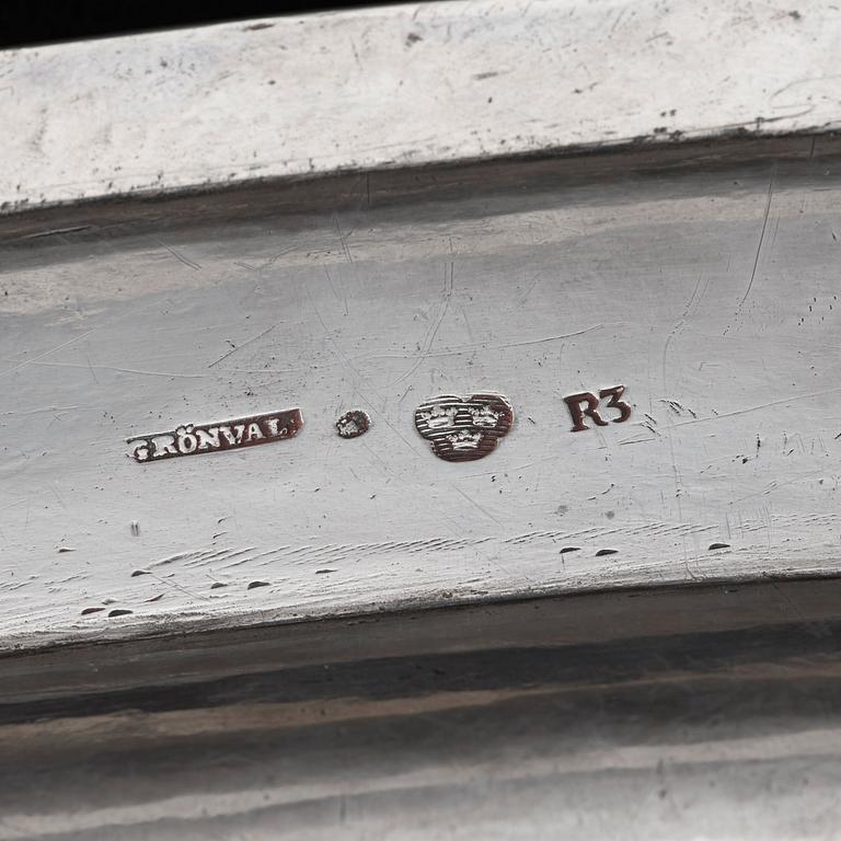 A Swedish 19th century silver dish/tray, marks of Johan Petter Grönvall, Stockholm 1823.