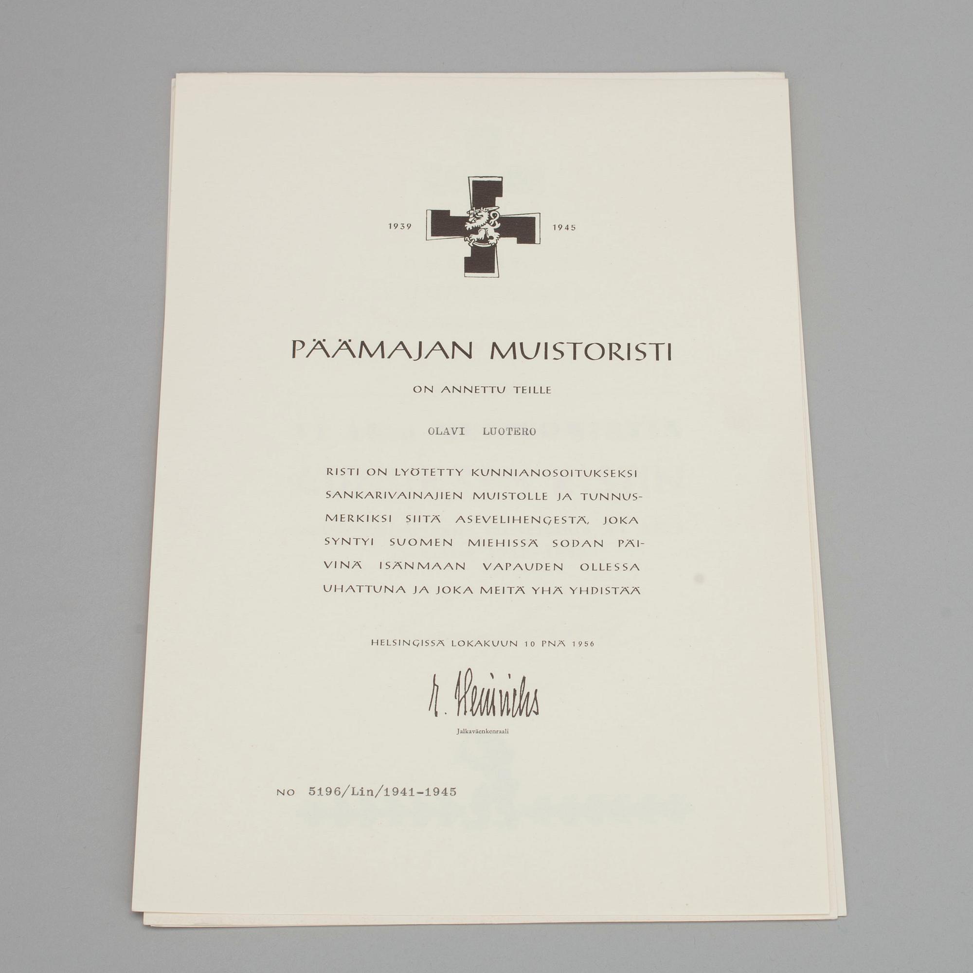 PARTI MEDALJER, ca 40 st, DIPLOM och UTMÄRKELSER, 15 st, Finland 1940-tal.