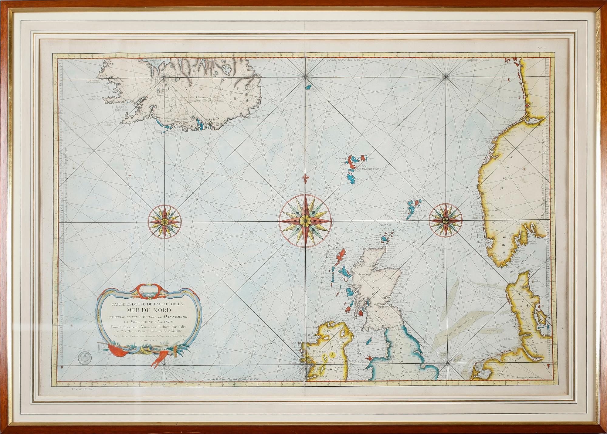 KARTA, kopparstick, efter S Bellin, daterad 1768.