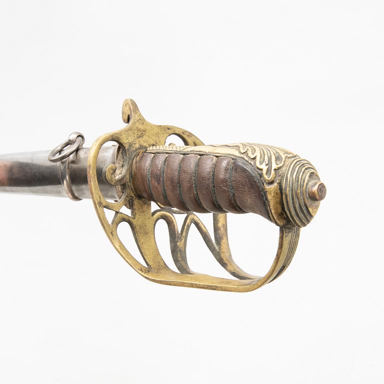 A British infantry officer's sabre 1822 pattern, with scabbard.