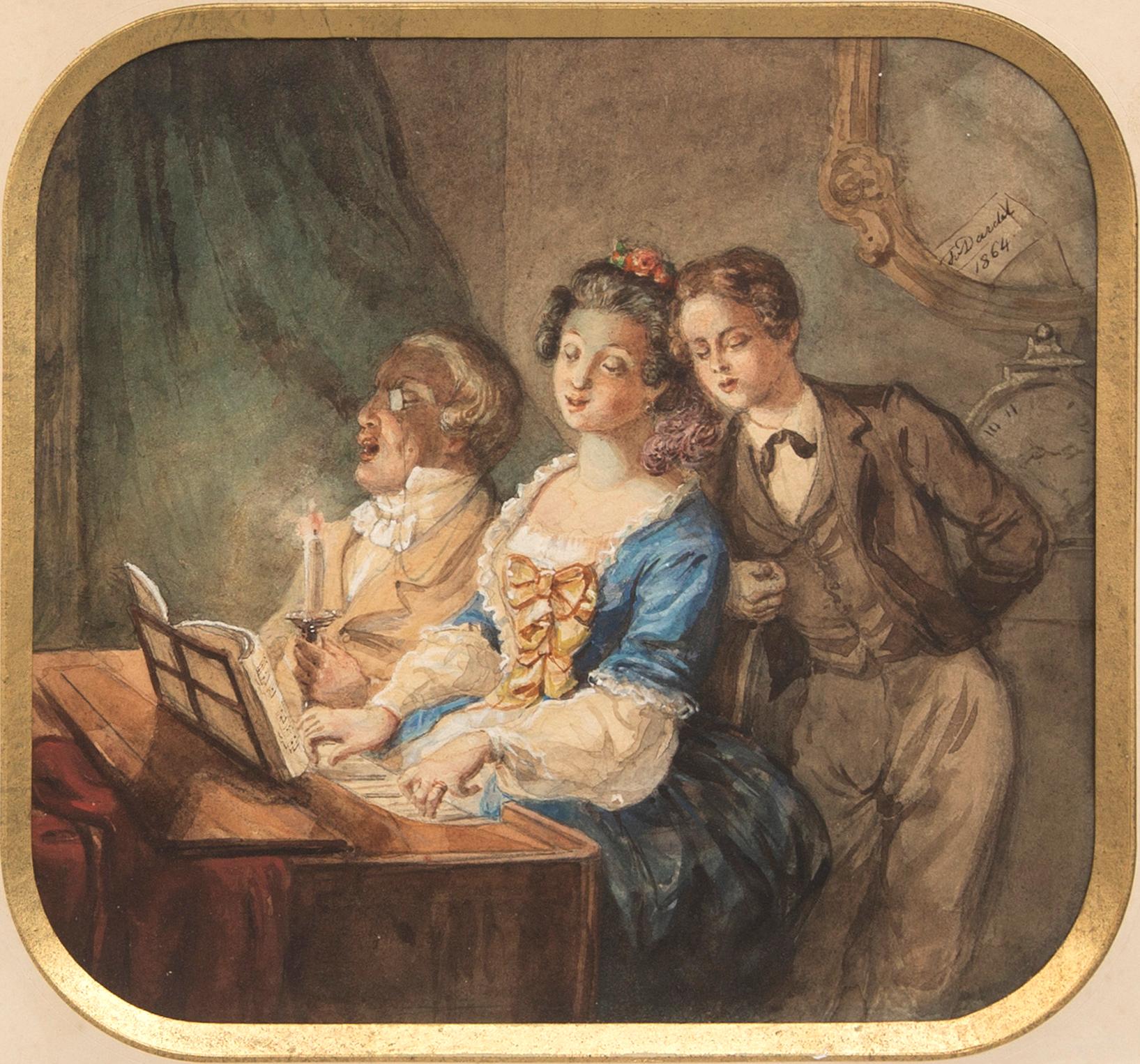 Fritz von Dardel, watercolor, signed and dated 1864.