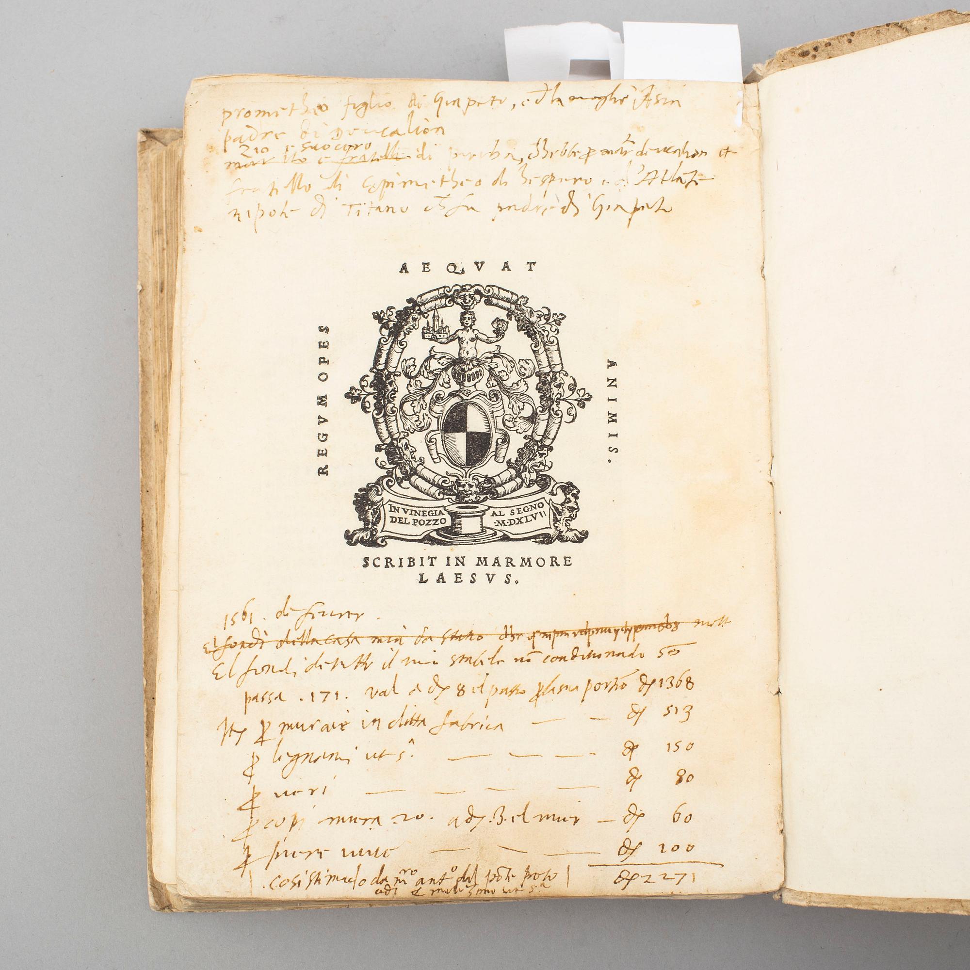 BOK, Boccaccio’s Genealogy of the Pagan Gods, 1547.