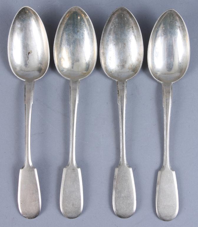 SKEDAR, 4 st, silver, bär ryska stämplar, år 1892. Vikt 284 gram.