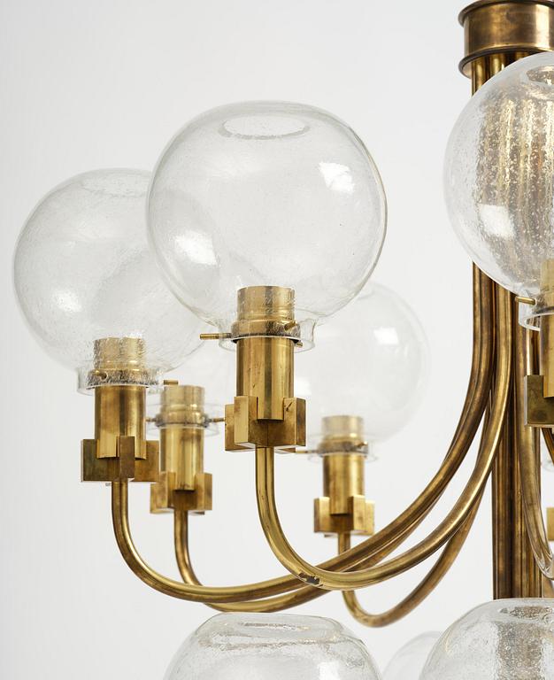 Hans-Agne Jakobsson, a rare chandelier model "T 812/15", Hans-Agne Jakobsson AB, Markaryd, 1970s.