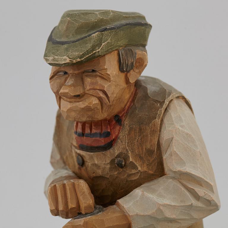 HERMAN ROSELL, sculpture, painted wood, signed and dated 1930.