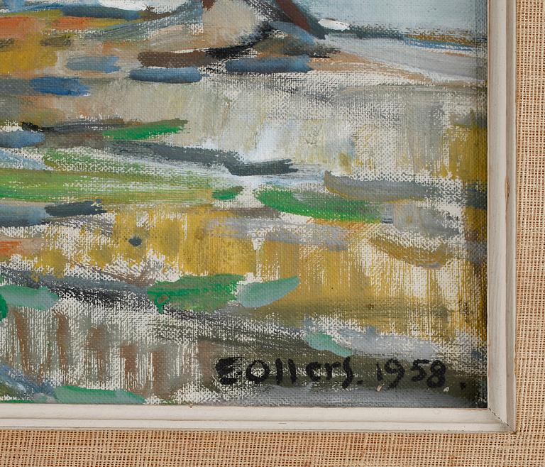 EDVIN OLLERS, olja på duk på pannå, sign o dat 1958.