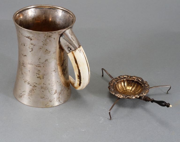 STOP SAMT TESIL, 2 delar, silver, bl a K. Anderson, Stockholm, 1800-1900-tal, vikt 469 gram.