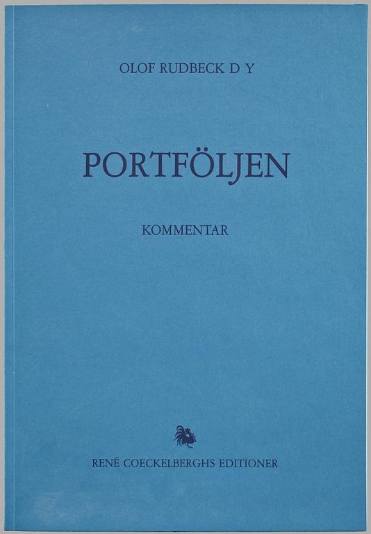 BOK samt MAPP MED TRYCK, Olof Rudbeck, d y, René Coeckelberghs Bokförlag, Stockholm, 1986.