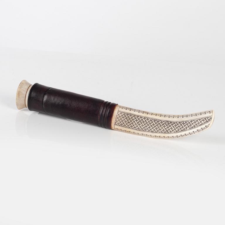 Ingrid Åman, a half-horn knife, signed, 2021.