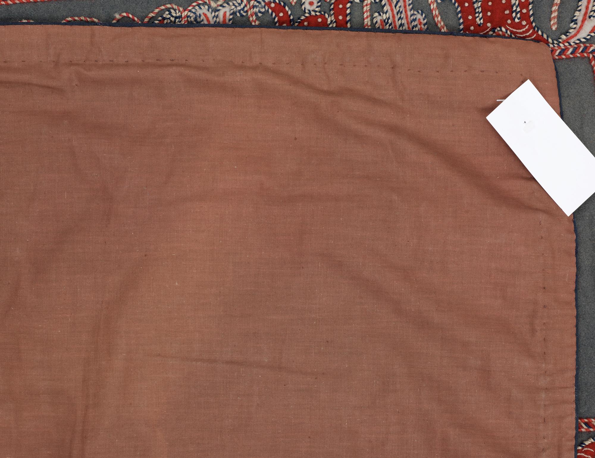 DUK/VÄGGTEXTIL. Sverige 1800-tal. 123 x 138 cm.