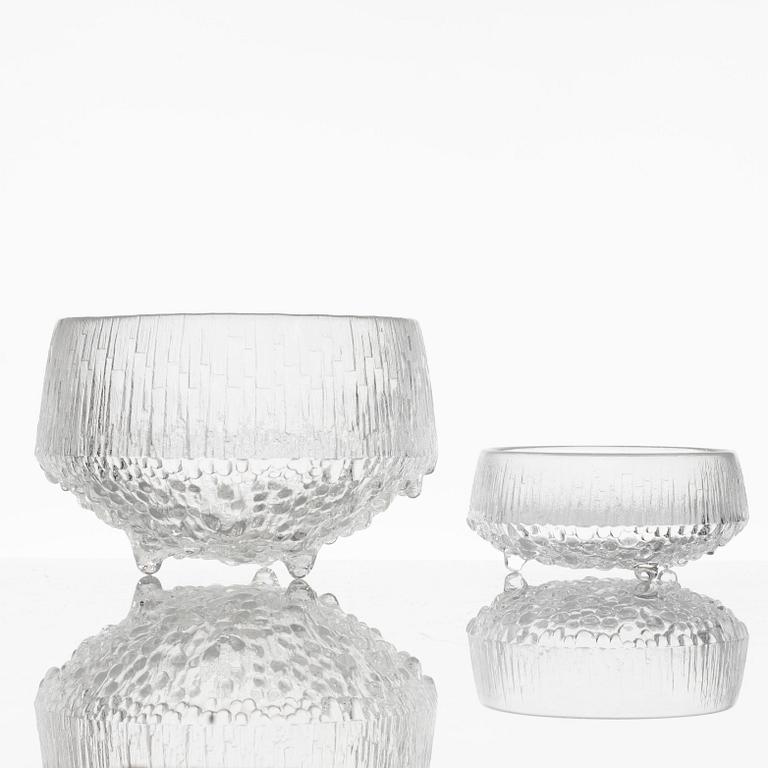 Tapio Wirkkala, service parts, glass, 60 pieces, "Ultima Thule", Iittala, second half of the 20th century.