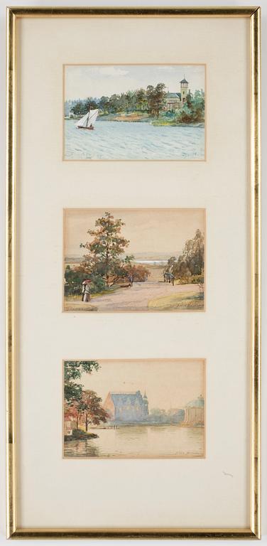 SIBBE MALMBERG, 4 st, akvarell på papper, sign o en dat -95.