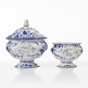 A 42 piece earthenware dinner service, 'Flora', Creil Montereau, France, late 19th Century.