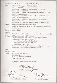VICTOR VASARELY, färgserigrafi, signerad och numrerad HC XXVI/XXXV.
