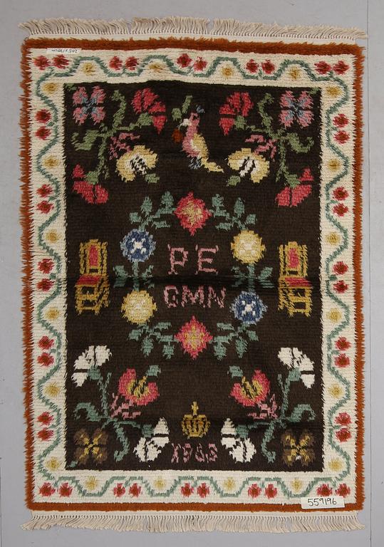 MATTA, rya, signerad PE GMN, daterad 1963. Ca 205 x 140 cm.