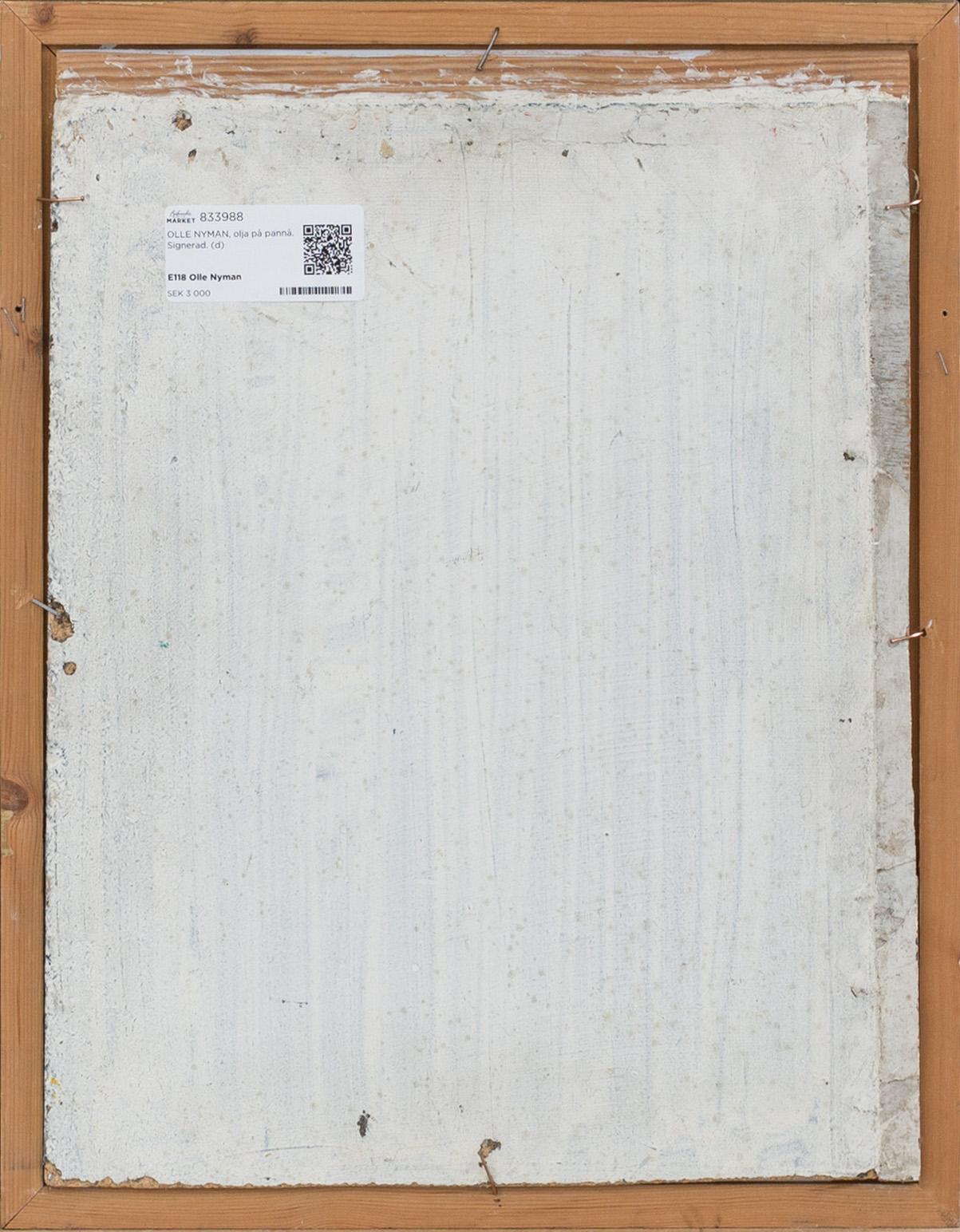 OLLE NYMAN, olja på pannå. Signerad.