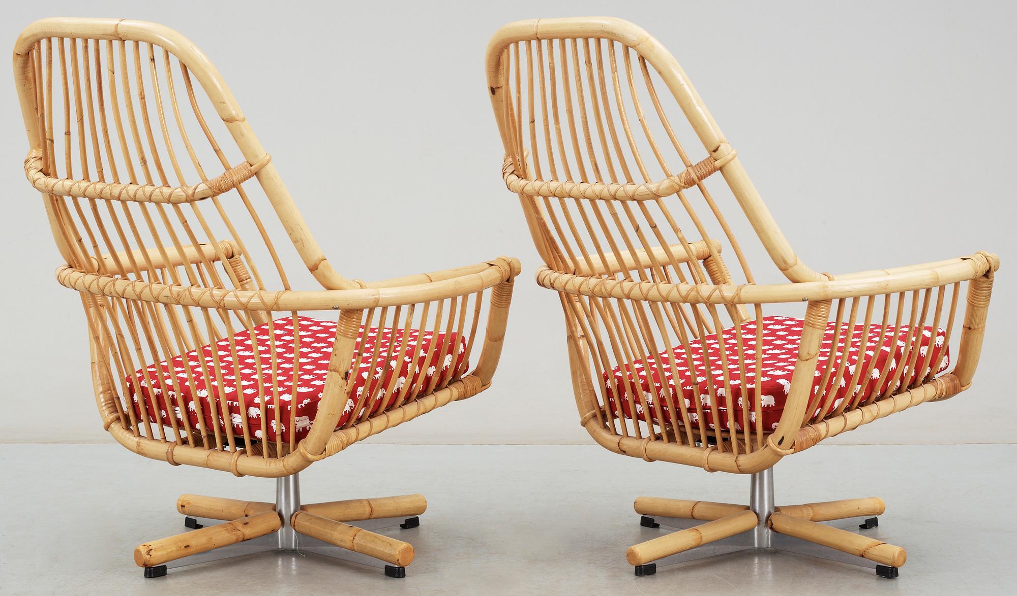 FÅTÖLJER, ett par, 1900-talets andra hälft.