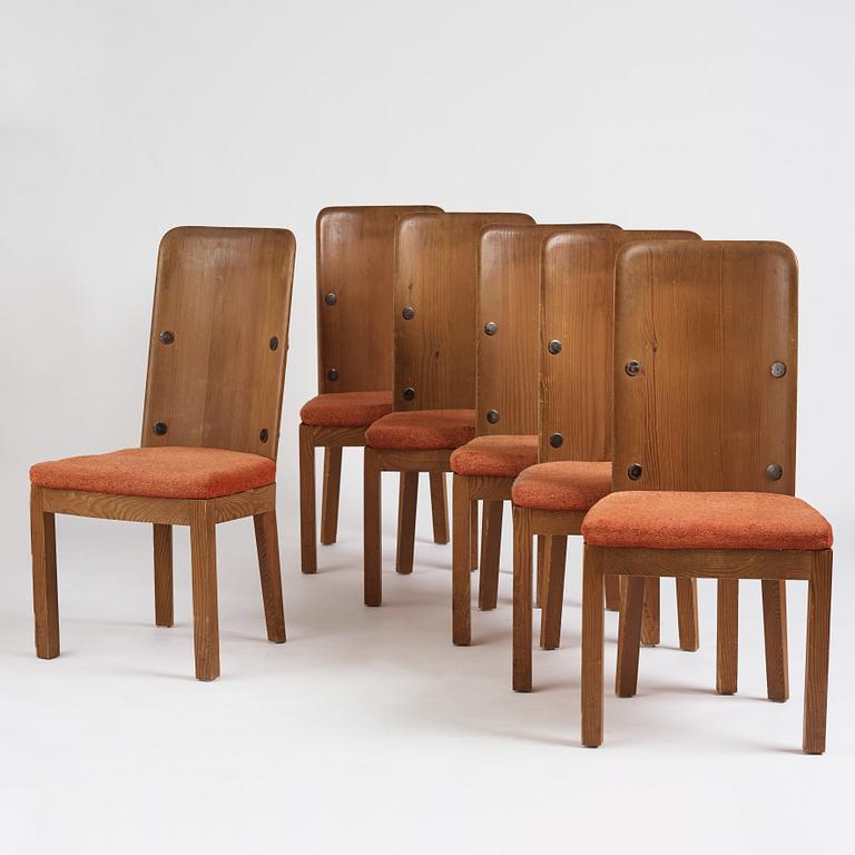 Axel Einar Hjorth, a set of six 'Lovö' chairs, Nordiska Kompaniet, Sweden 1930s.