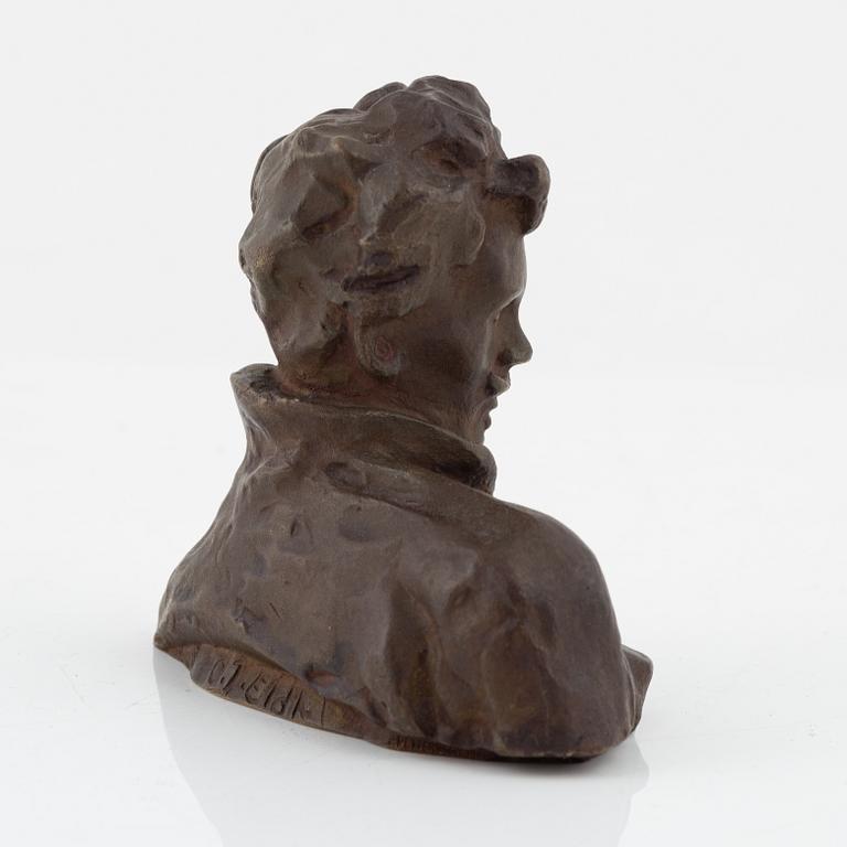 Carl Eldh, Skulptur, brons, signerad, gjutarstämpel. Höjd 9 cm.