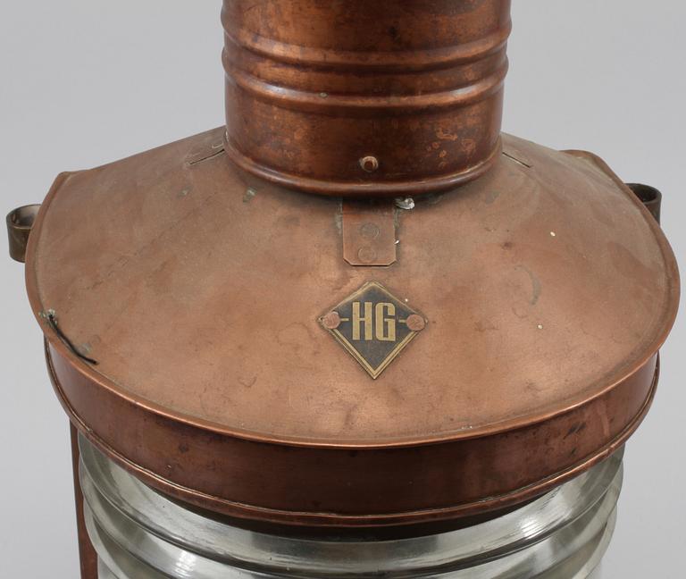 LANTERNA, "HG", koppar och glas, 1900-talet.