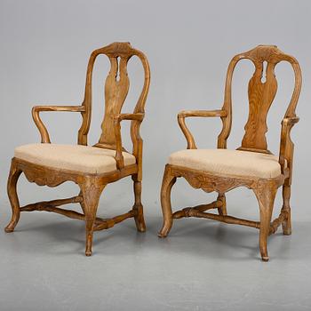 KARMSTOLAR, ett par. Rokoko, 1700-talets tredje kvartal.