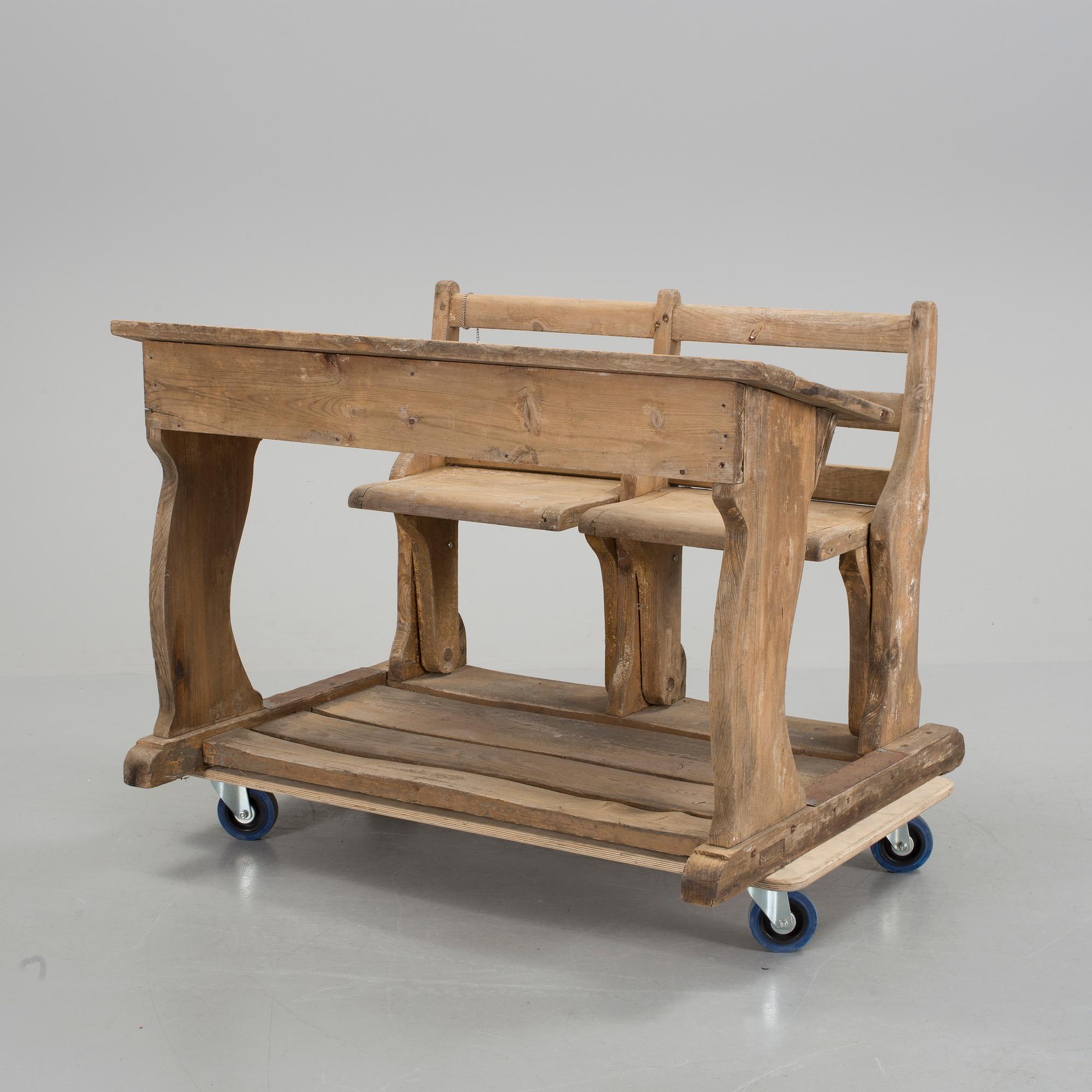 SKOLBÄNK, allmoge, sent 1800-tal.