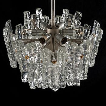 TAKLAMPA, "Ice block chandelier", J.T Design, Kalmar, Österrike, 1960-tal. Tot. höjd 46 cm.