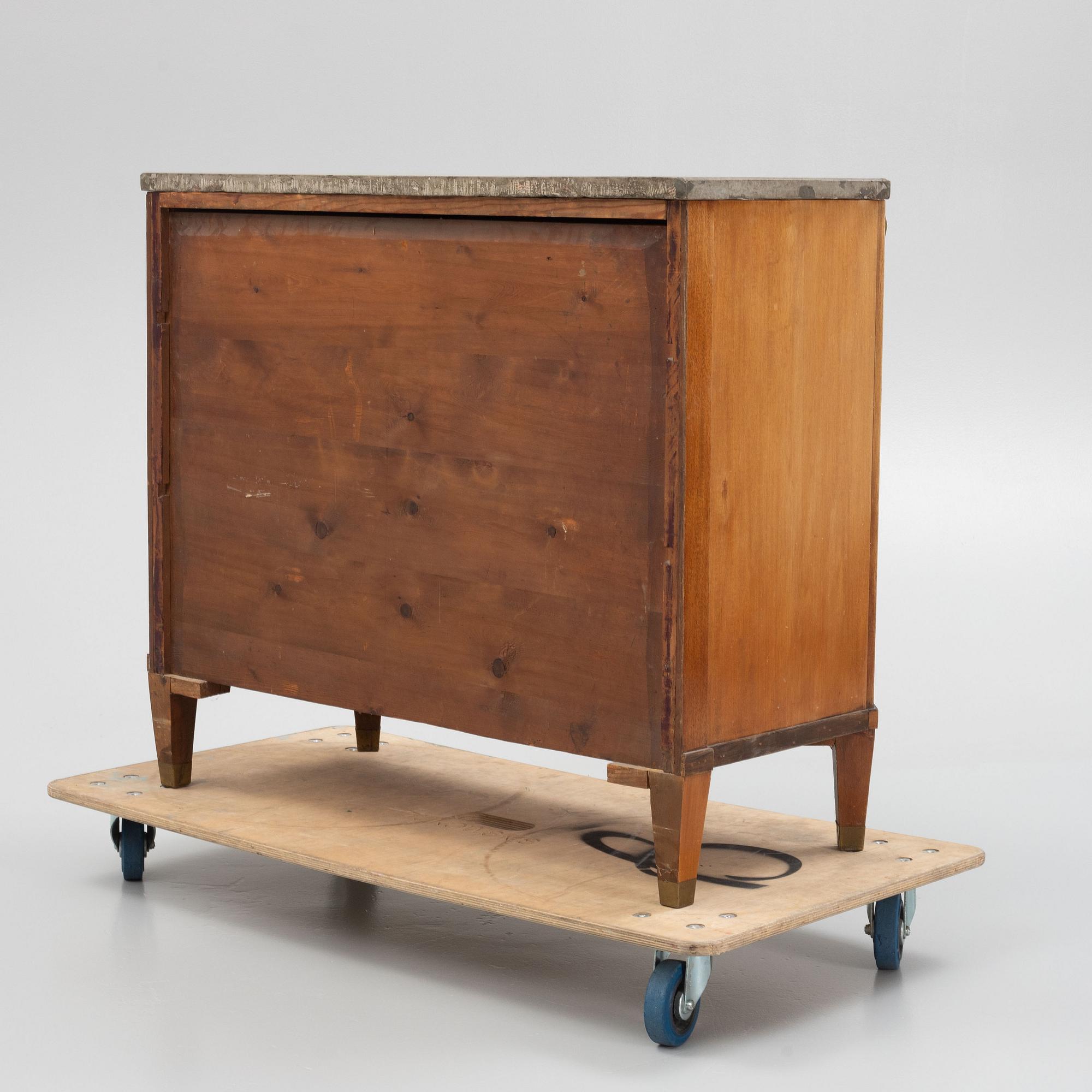 A late Gustavian style chest of drawers, circa 1900.