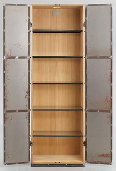 A Jonas Bohlin stained oak and steel panes cabinet 'Slottsbacken', Källemo, Sweden 1987.