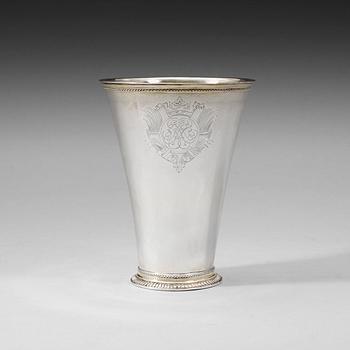 441. A Swedish 18th century parcel-gilt wedding-beaker, Fridrich Henrich Klinck, Stockholm 1727.