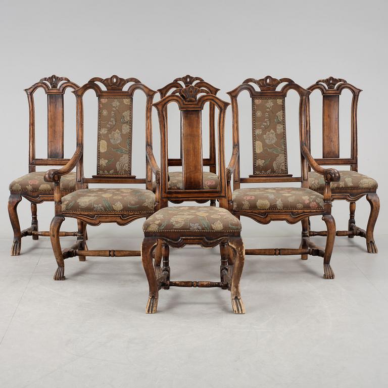 STOLAR, 6 st, Barock stil, 1800-tal.