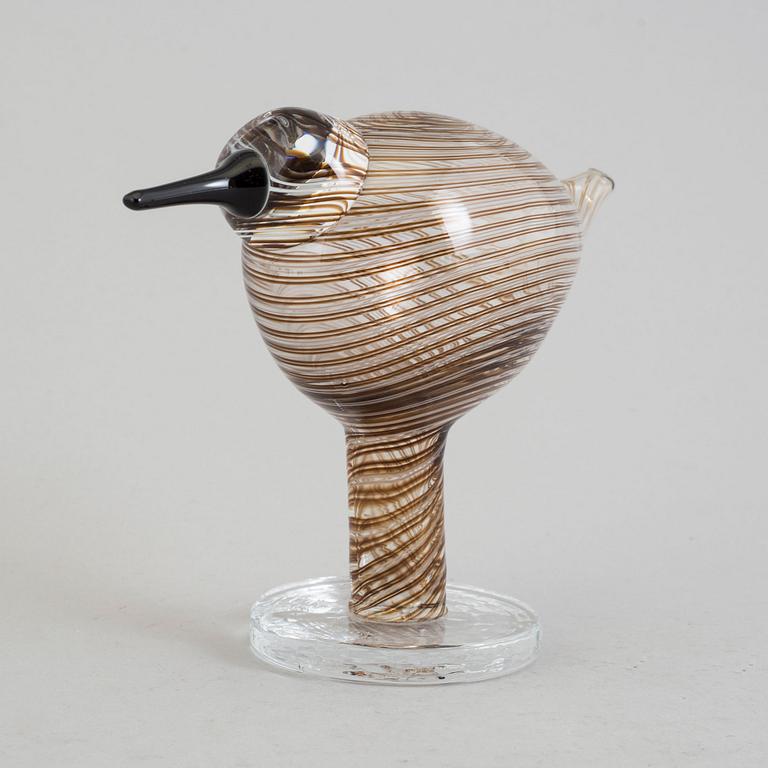 OIVA TOIKKA, a 'Tylli'/'Ringed plover' galss figurine from Nuutajärvi Iittala, Finland.