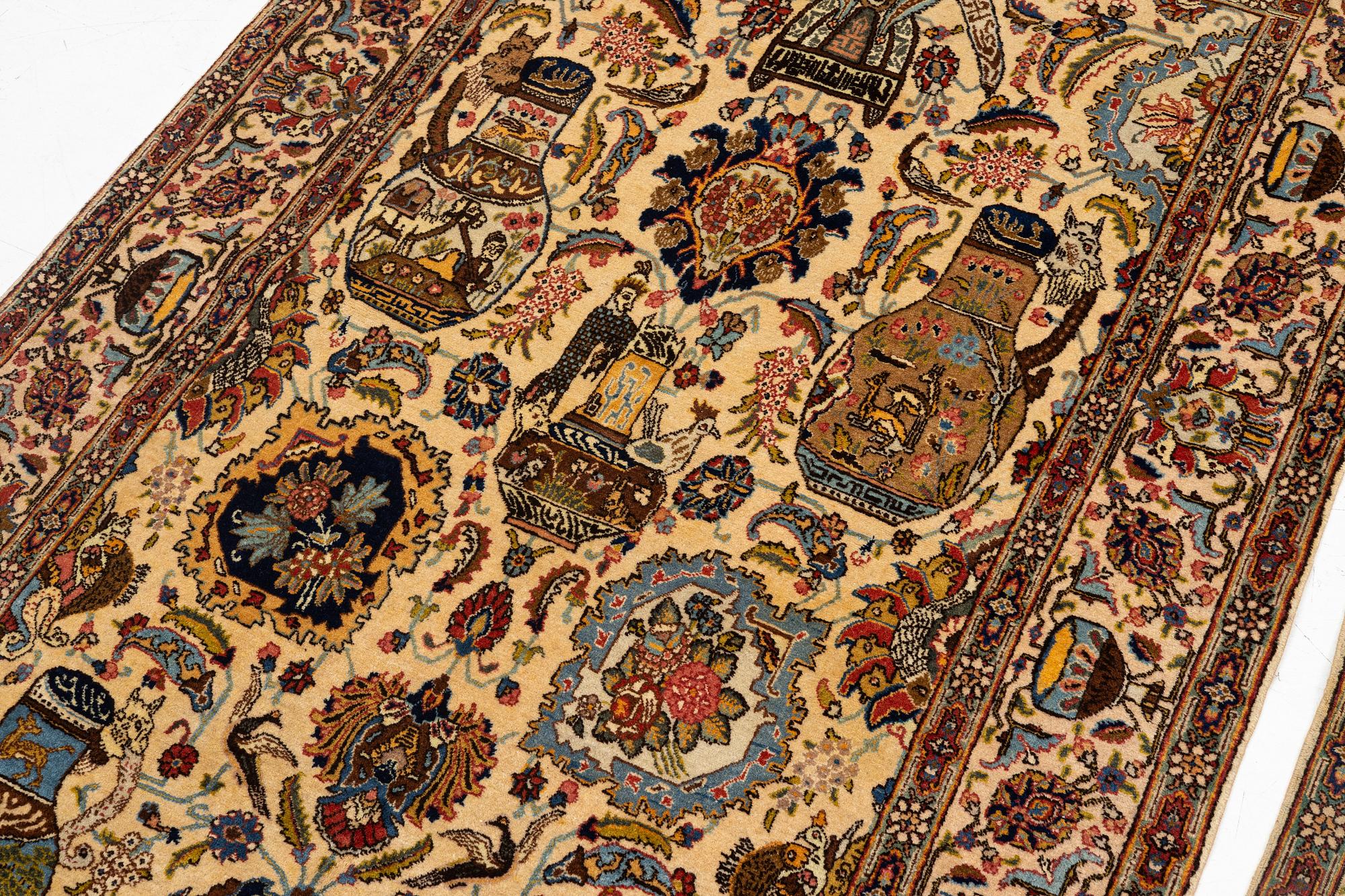 A pair of semi antique Tabriz rugs, Northwest Persia, c. 210 x 136 cm.