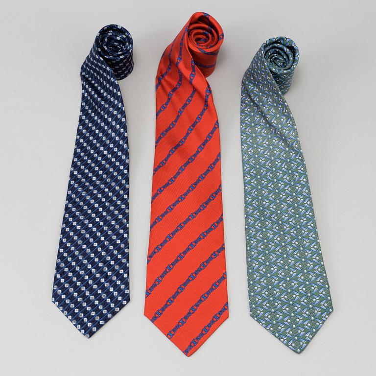 Three silk ties from Hermès.