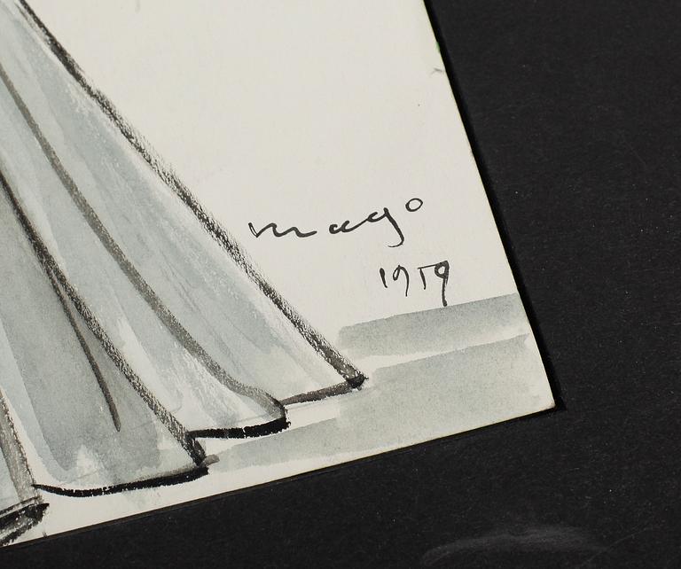 MAX GOLDSTEIN (MAGO), dräktskisser, 8 st, sign o dat 1959.