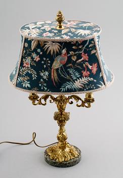 BORDSLAMPA, mässing, 1900-talets mitt.