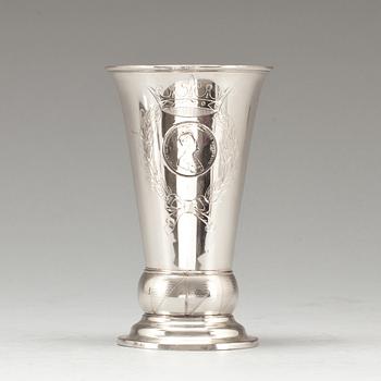 POKAL, silver, Carl August Nilsson, Malmö, 1893. Vikt ca 200 g.