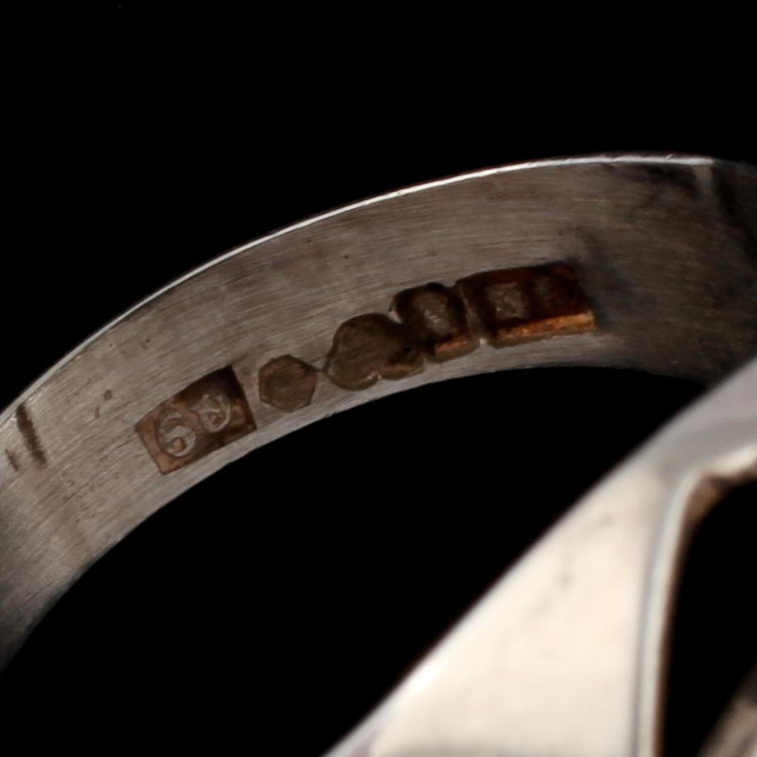RING, silver, Kaplans, Stockholm, 1966. Vikt 5 g.