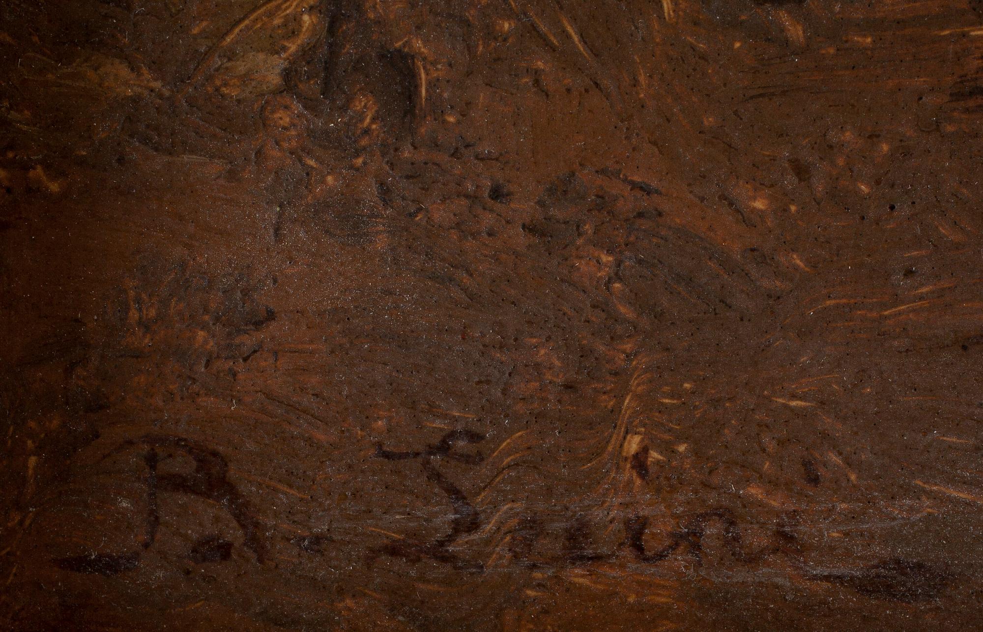 OKÄND KONSTNÄR. Kopia efter Bernardino Luini. Oljemålning på pannå. 1900-tal.