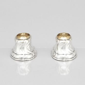 A pair of Swedish 18th century parcel-gilt salt-cellars, mark of  Stephan Westerstråhle the elder, Västervik 1763.