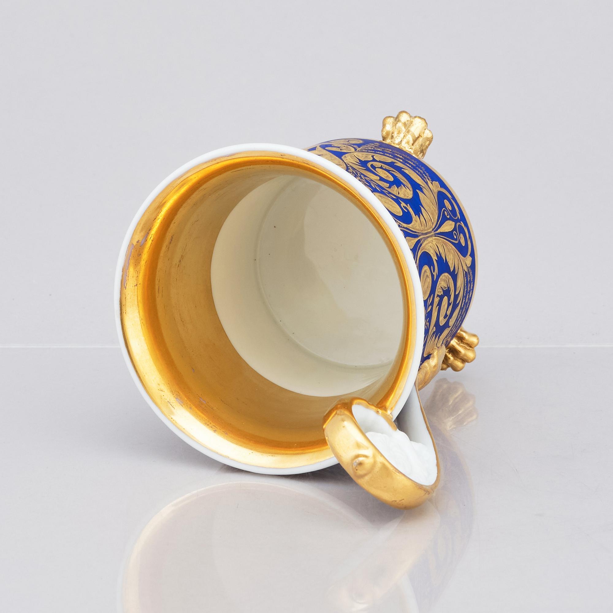 A German Berlin cup with stand, 19th Century.