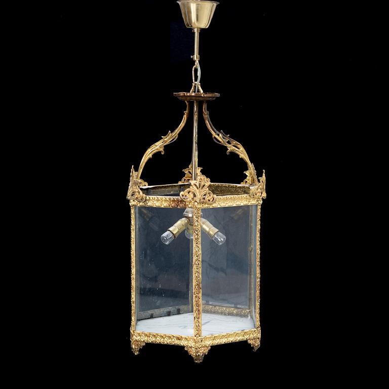 A lantern ceiling lamp, 20th century.