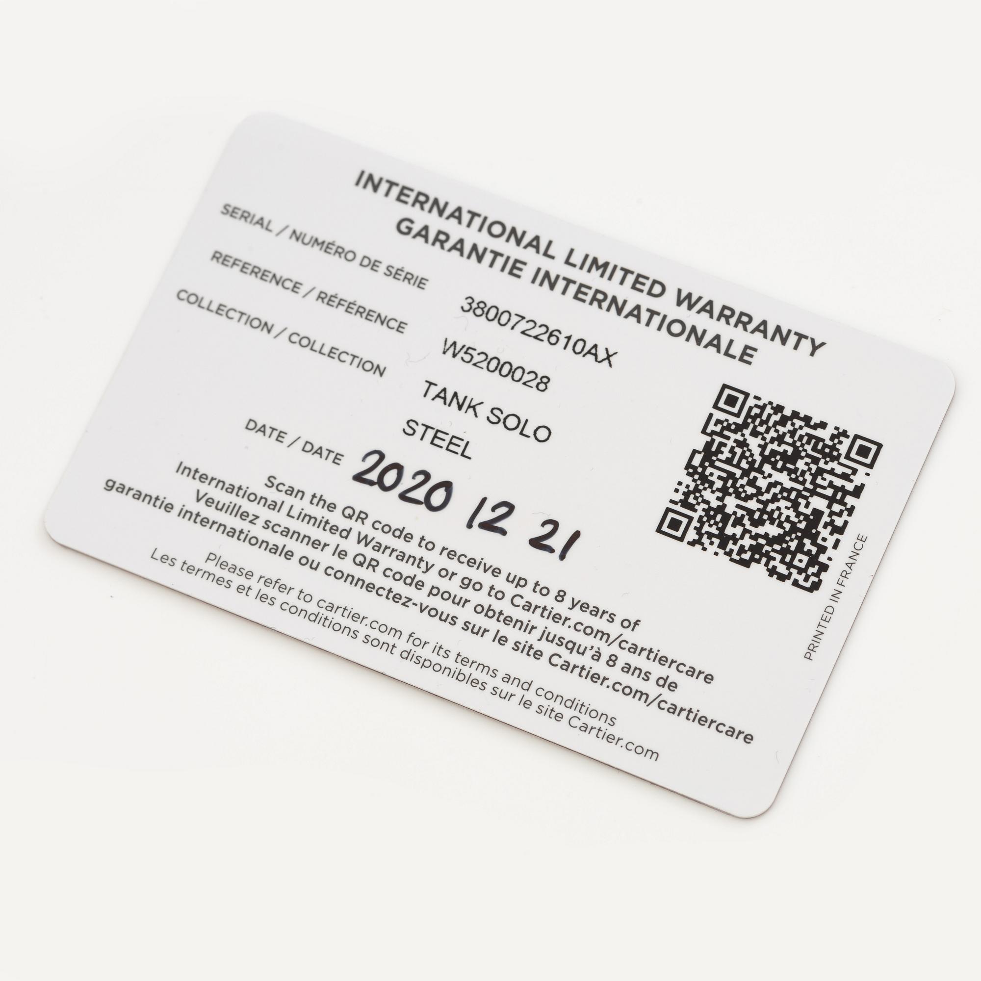 Cartier, Tank Solo, Extra-large, wristwatch, 31 mm.