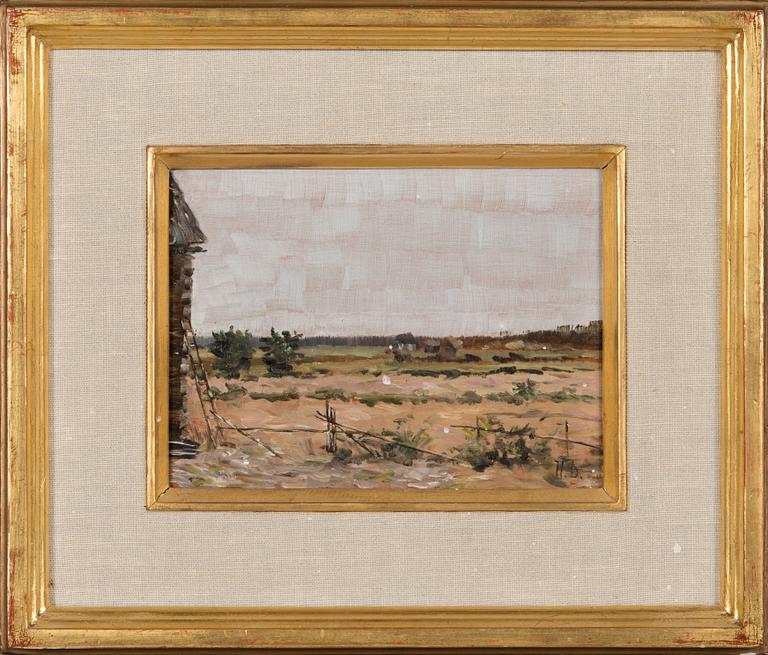 Helge Dahlman, olja på pannå, signerad.