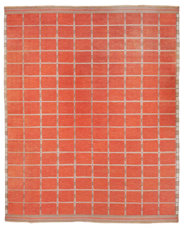 MATTA. "Rutig röd halvflossa". Reliefflossa. 512,3 x 413,5 cm. Signerad AB MMF.