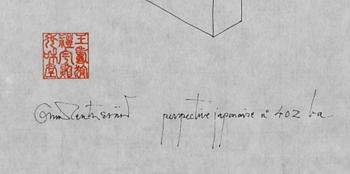 OSCAR REUTERSVÄRD, tusch på rispapper, signerad.