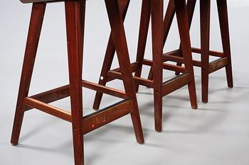 Five bar stools from Brande Möbelindustri, Denmark made in the 1960s.