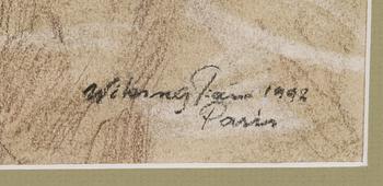 Viking Forsström, crayon drawing, signed and dated Paris 1992.