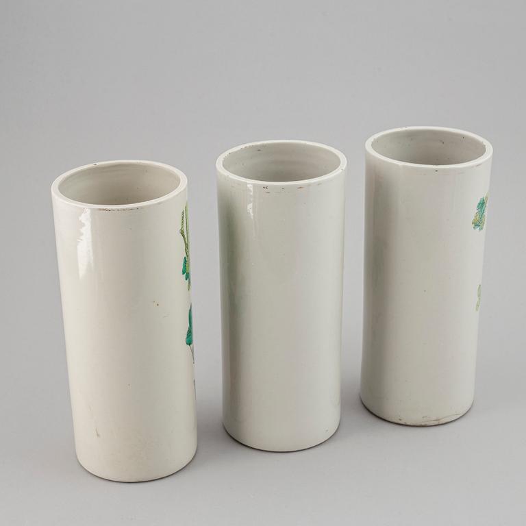 A set of three Chinese vases, 20th Century.