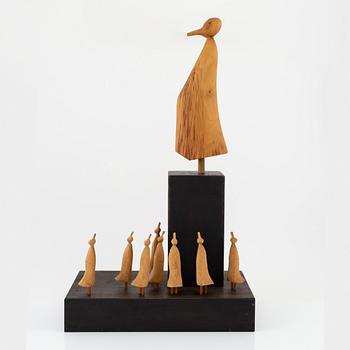 Henrik Campanello, a wooden sculpture, not signed.